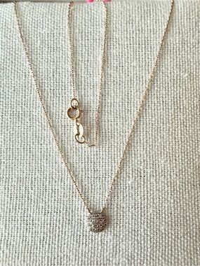 Dana Rebecca Designs 14k Rose Gold Lauren Joy Mini Disk Diamond Necklace 18”